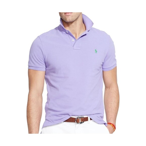 Polo Ralph Lauren Men's Classic-Fit Mesh Polo Shirt Purple Heather XXL - Picture 1 of 8